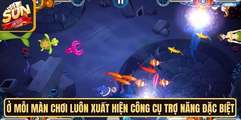 Ở mỗi màn chơi luôn xuất hiện các công cụ trợ năng đặc biệt