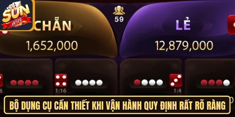 Xóc Đĩa Sunwin Online - Game Giải Trí Đổi Thưởng Ăn Khách 3 Sunwin Bộ dụng cụ cần thiết khi vận hành quy định rất rõ ràng